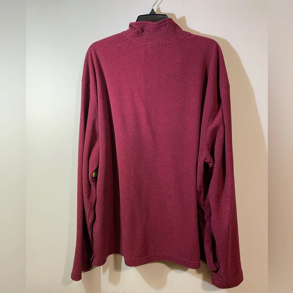 Crown & Ivy Mens XXL pullover jacket Fleece Quarter Zip‎ Pullover Burgundy shirt